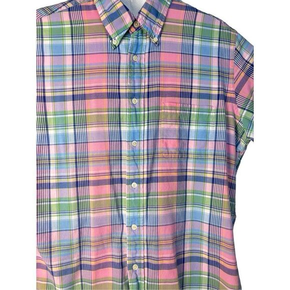 Brookes Brothers short sleeve plaid shirt button up - Picture 4 of 12